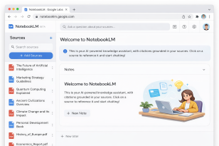 Tampilan fitur Source Grounding pada Google NotebookLM untuk edukasi.